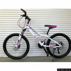 Велосипед 24 дюйма TOPRIDER "900"- бело-розовый