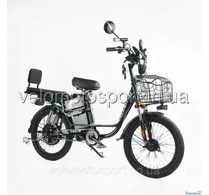 Електровелосипед Corso «Shadow» 22" дюймів SH-8036-9 (1) ТЕМНО-ЗЕЛЕНИЙ, рама сталева, двигун 500W, акумулятор Електровелосипед Corso «Shadow» 22" дюймів SH-8036-9 (1) ТЕМНО-ЗЕЛЕНИЙ, рама сталева, двигун 500W, акумулятор