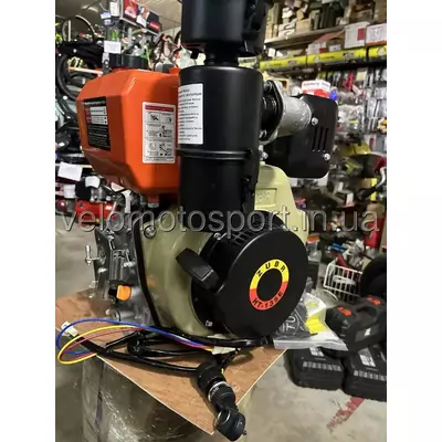 Мотор на мотоблок 9 лошадиных сил дизель воздушного охлаждения Двигатель на мотоблок 186 F - E (Зубр(Zubr) НТ-135 9 л.с Е)